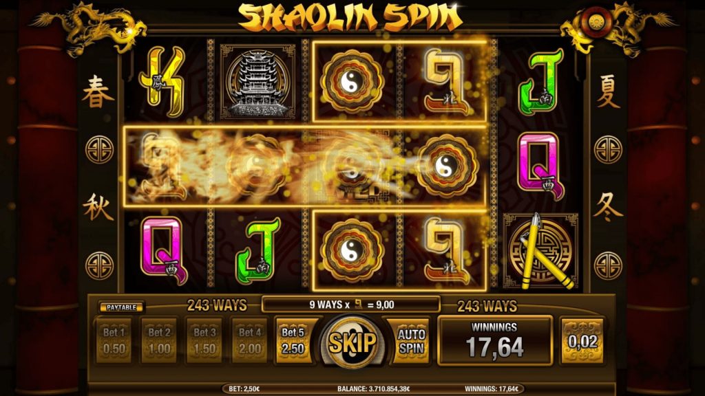 Jogo de jogo Shaolin Spin