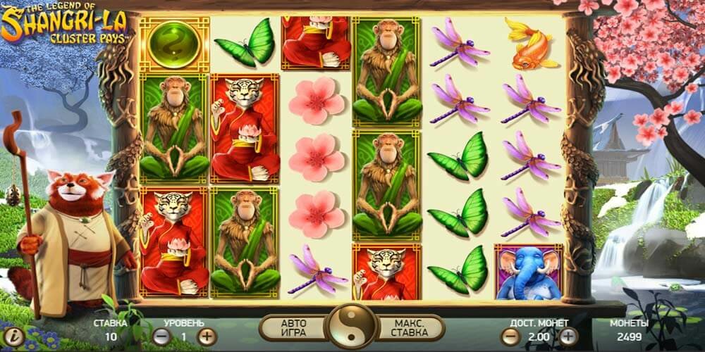 An overview of The Legends of Shangri La: Cluster Pays slot