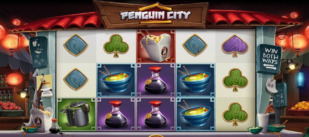 Máquina caça-níqueis humorística Penguin City