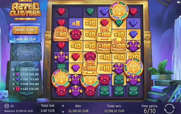 cascading symbols win